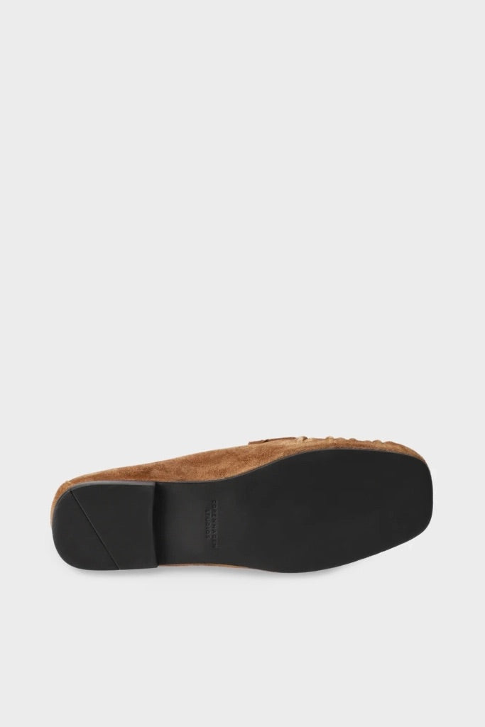 Suede Loafer With Ruffle Detail