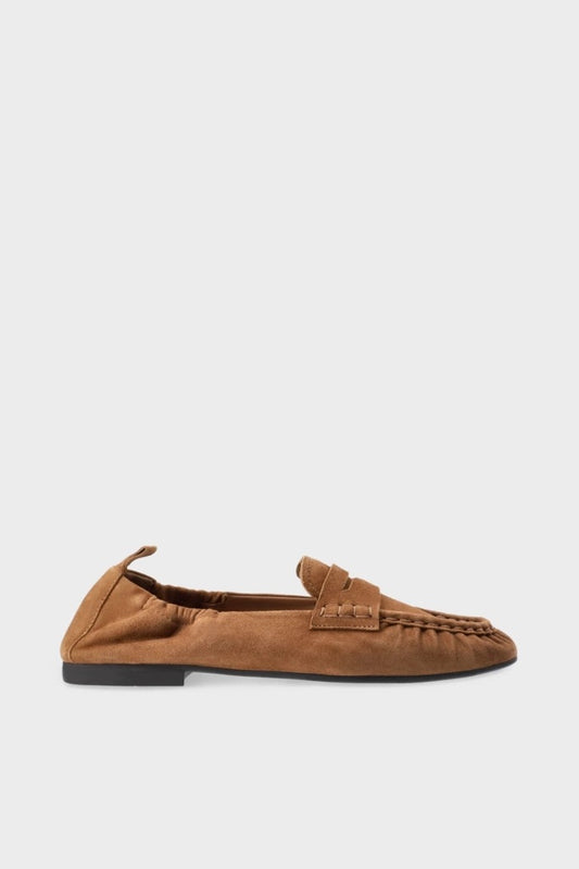 Suede Loafer With Ruffle Detail