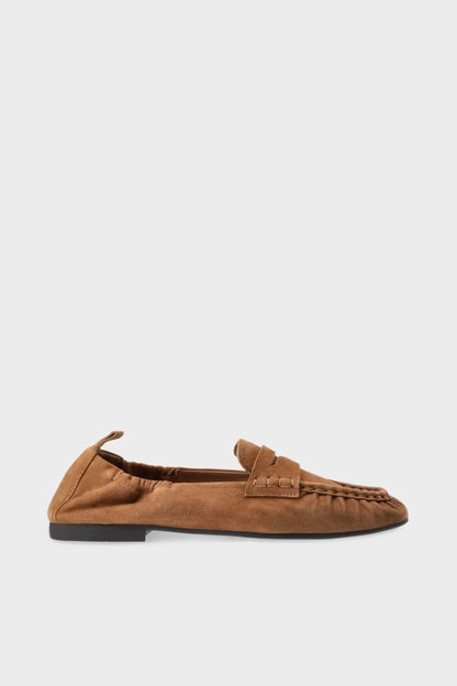 Suede Loafer With Ruffle Detail