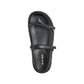 Black Velcro Leather Sandal