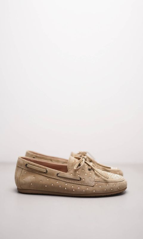 Embelleshed Suede Boat Shoe