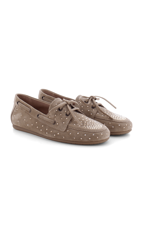 Embelleshed Suede Boat Shoe