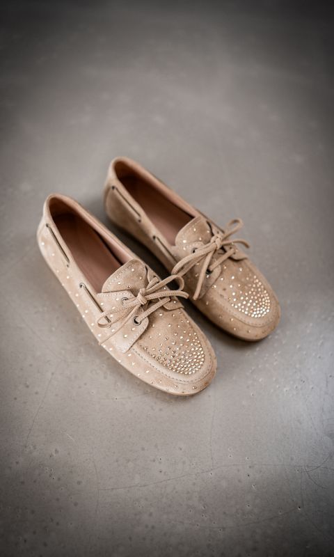 Embelleshed Suede Boat Shoe