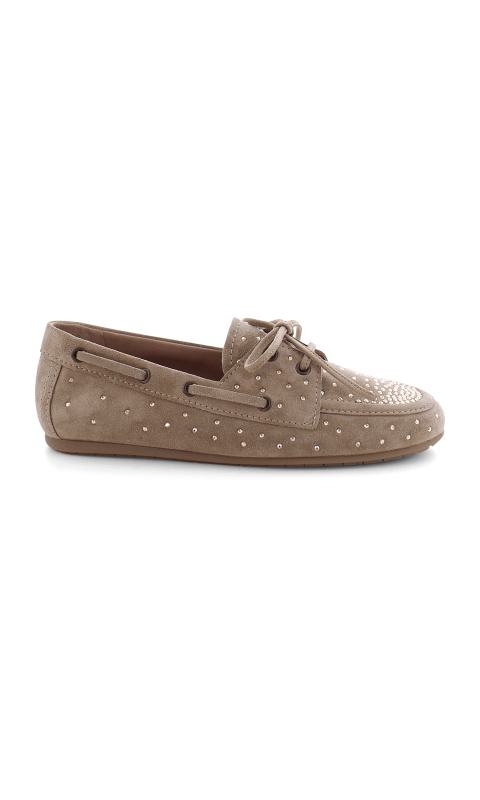 Embelleshed Suede Boat Shoe