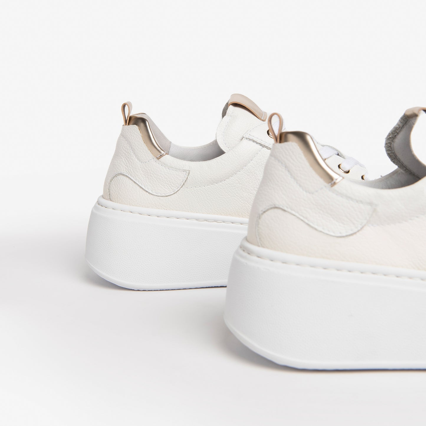 White Wedge Sneaker With Side Zip