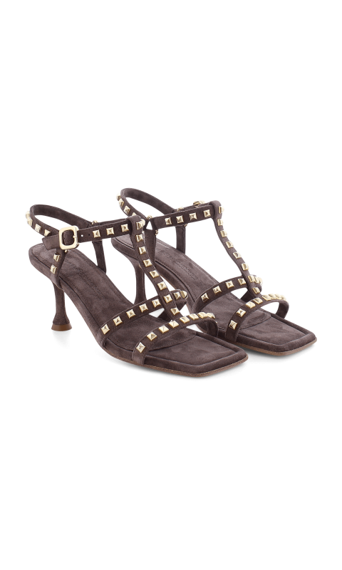 Suede Sandal With Gold Studs