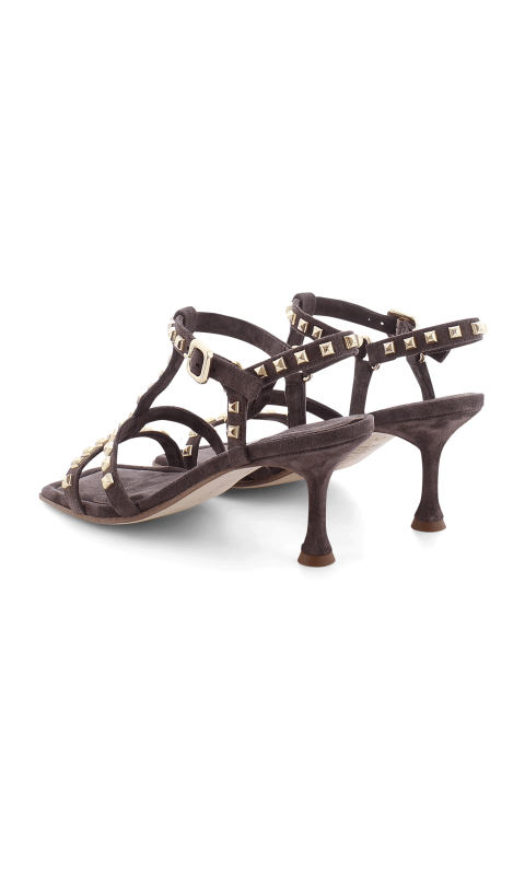 Suede Sandal With Gold Studs