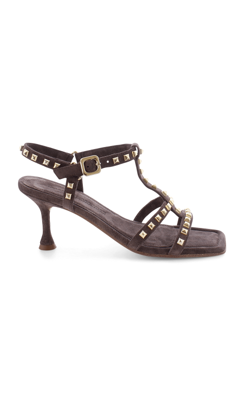 Suede Sandal With Gold Studs