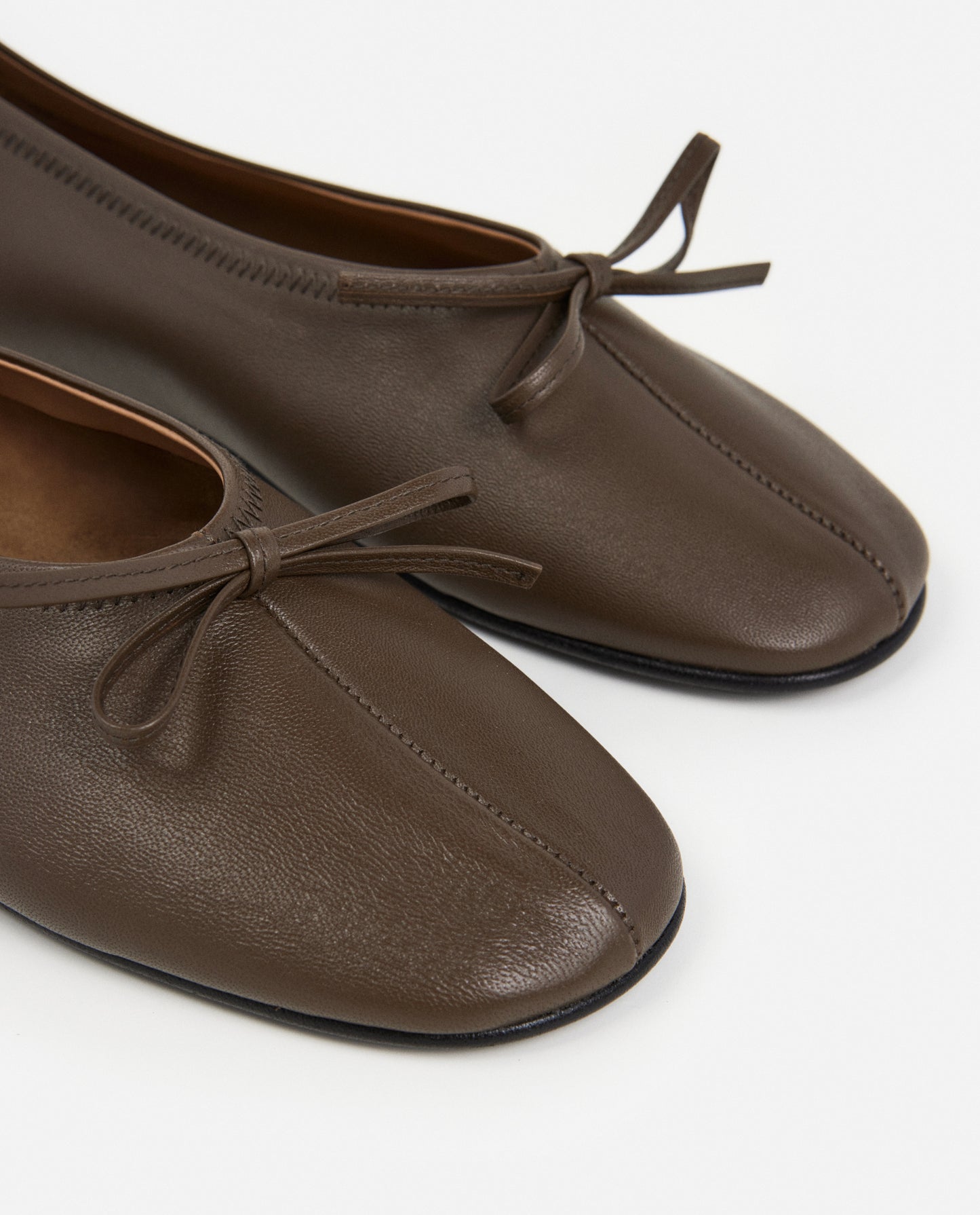 Blaise Leather Khaki Flat