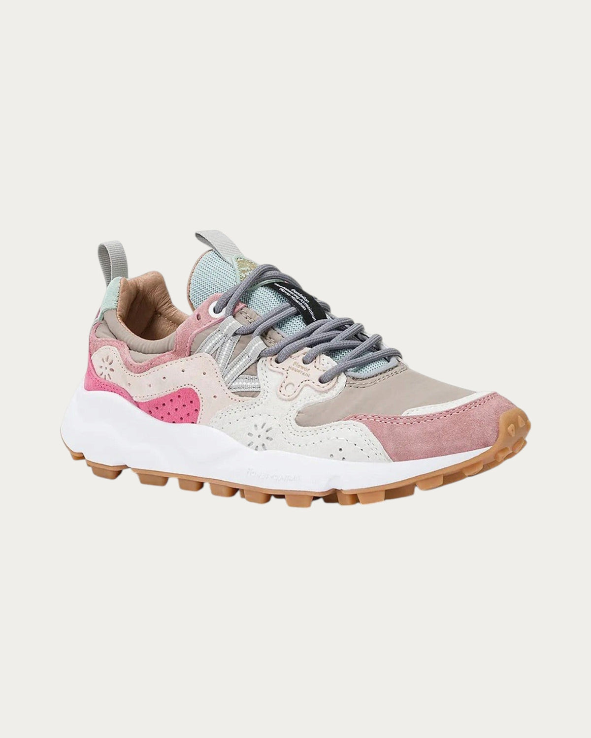 Flower Mountain Yamano 3 Cipria Beige sneaker, three-quarter view