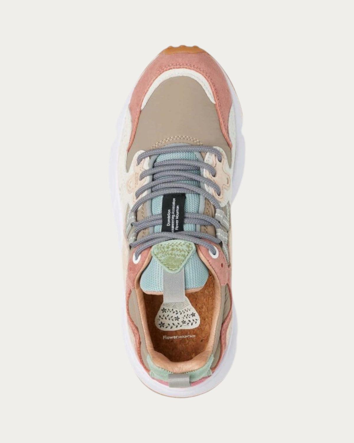 Flower Mountain Yamano 3 Cipria Beige sneaker, top-down view