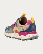 Flower Mountain Yamano 3 Petrol Stone sneaker, back three-quarter view