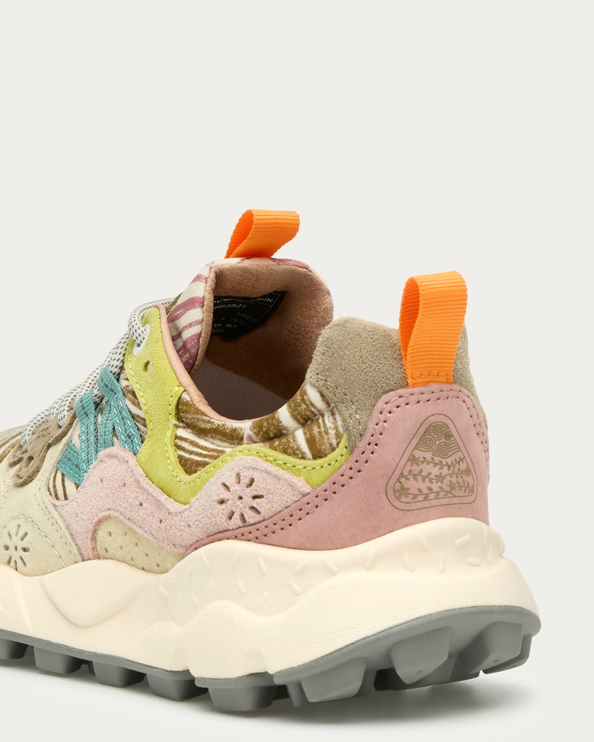 Flower Mountain Yamano Painted sneaker, back three-quarter view