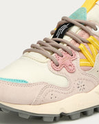 Flower Mountain Yamano Yello 1B54 sneaker, close-up of the laces and tongue
