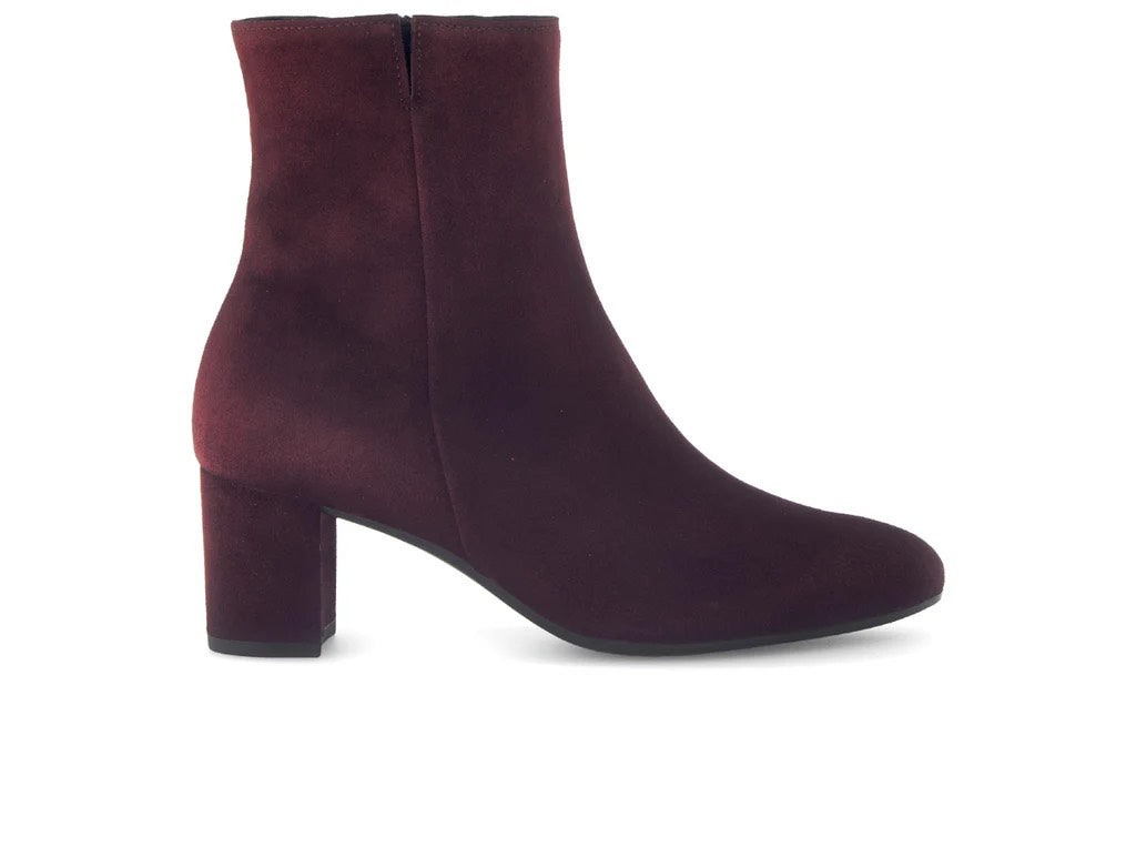 Suede Ankle Boot In Mulberry