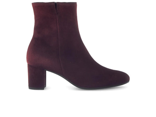 Suede Ankle Boot In Mulberry