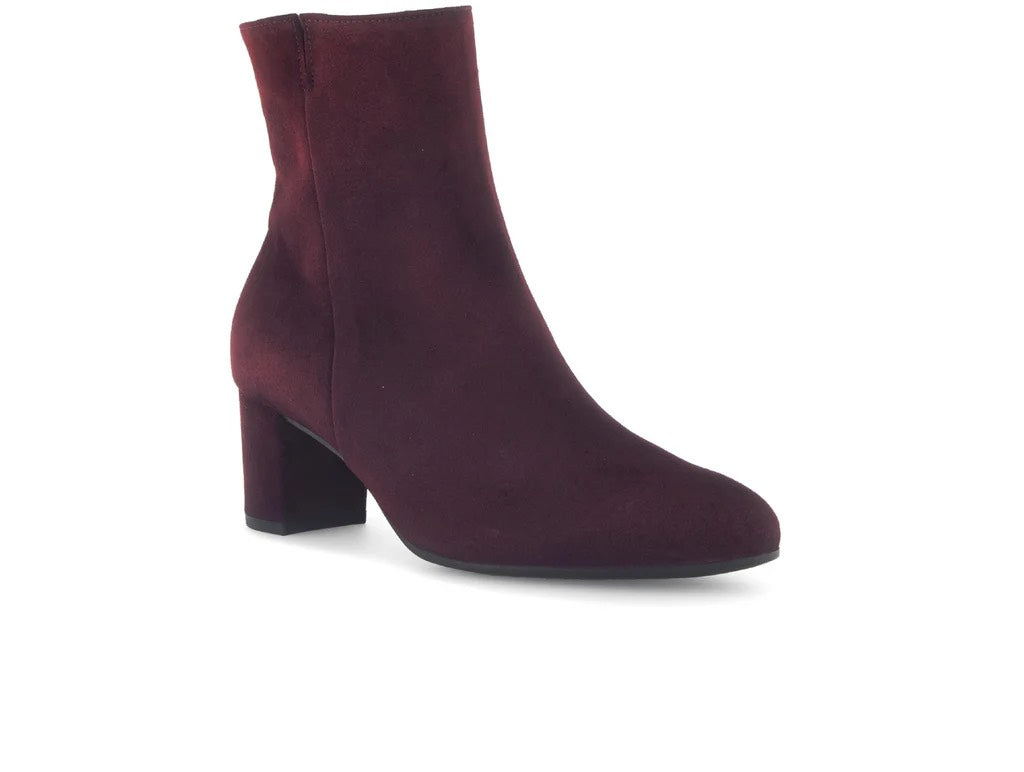 Suede Ankle Boot In Mulberry
