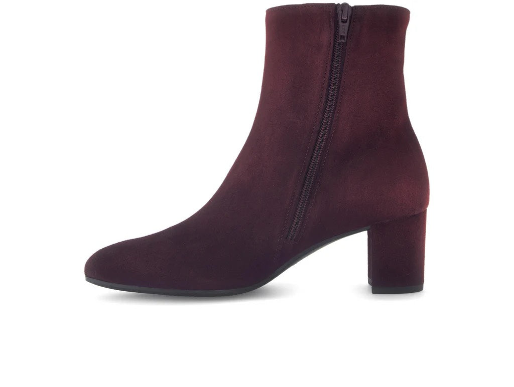 Suede Ankle Boot In Mulberry