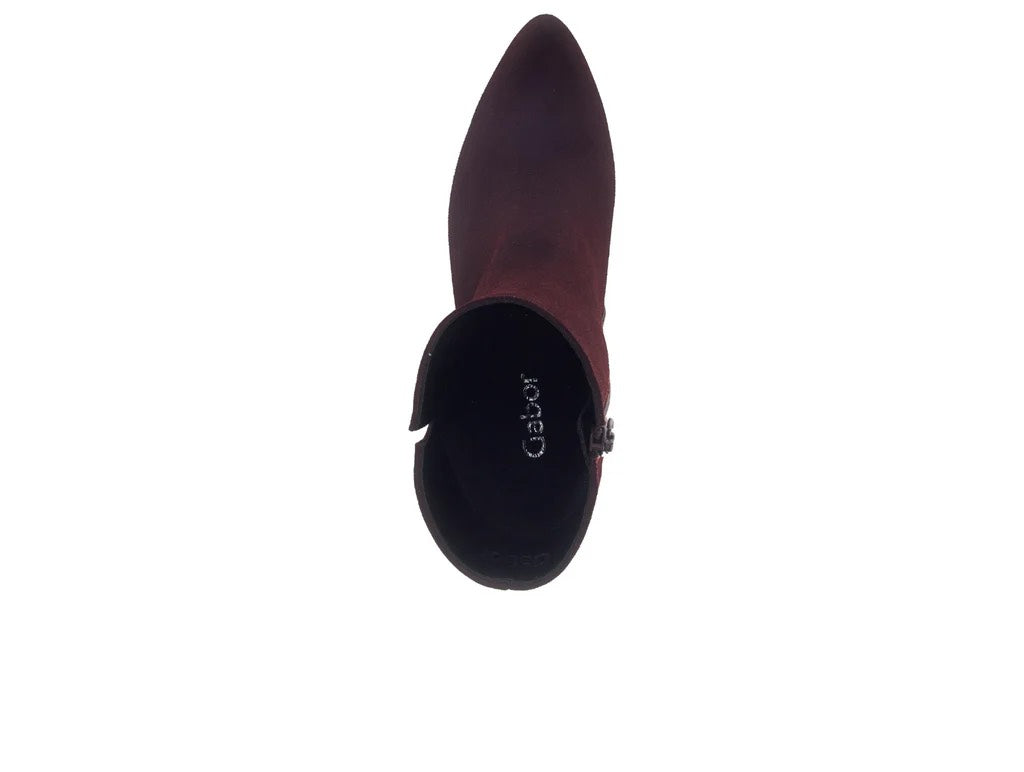 Suede Ankle Boot In Mulberry