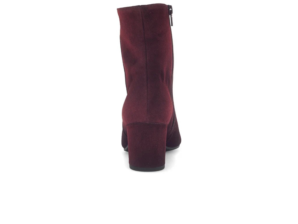 Suede Ankle Boot In Mulberry