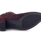 Suede Ankle Boot In Mulberry