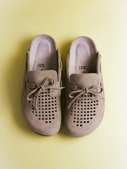 Ziar Perforated Clog In Taupe
