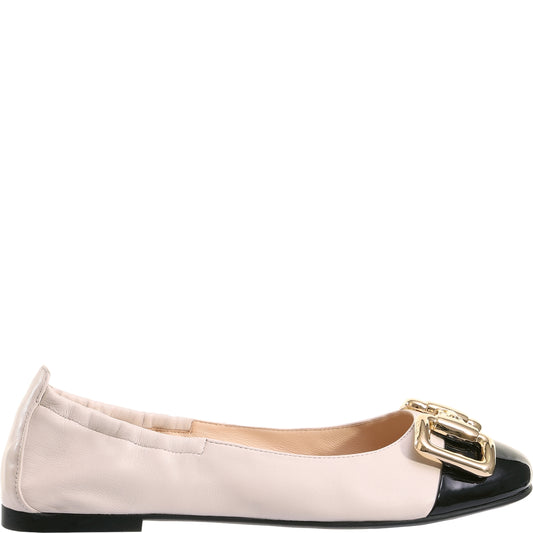 Two Wone Ballerina Pump With Gold