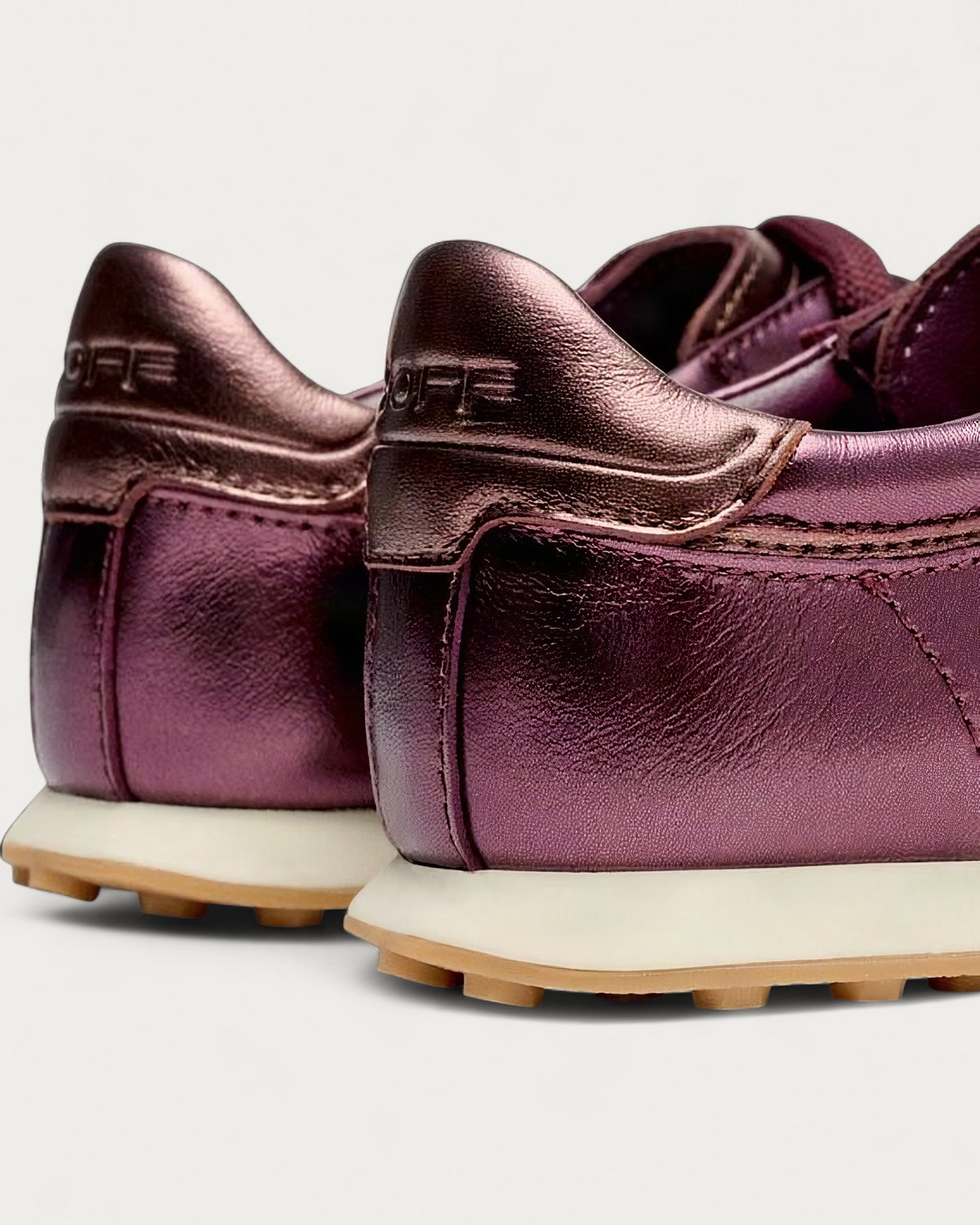 HOFF Bridge Metallic Burgundy sneaker, heel and back view