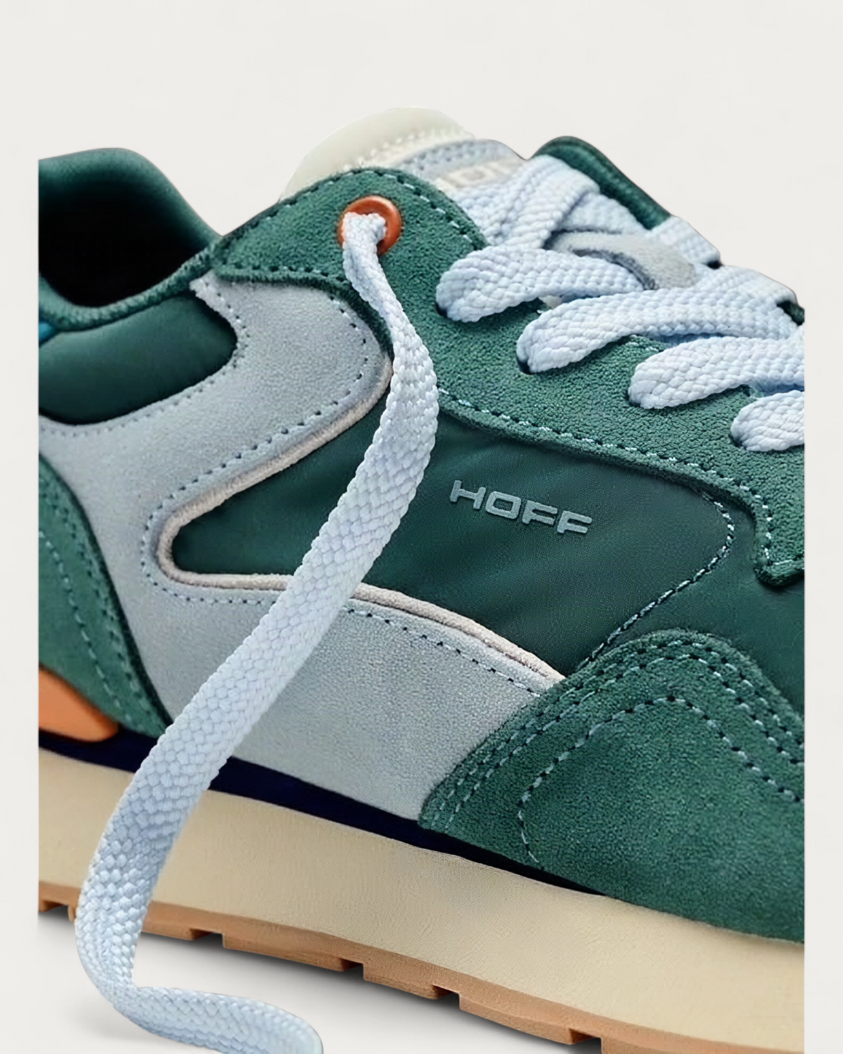 HOFF City Chroma Teal sneaker, laces close-up