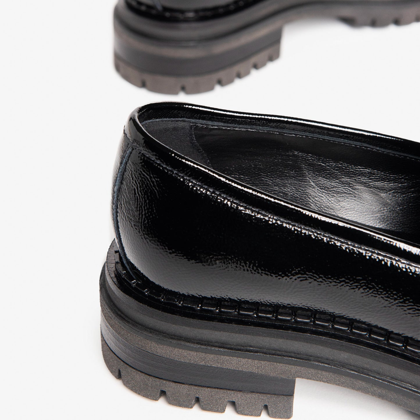 Black Patent Leather Loafer With Buckle