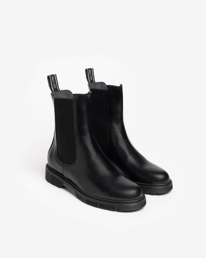 Black Leather Chelsea Boot