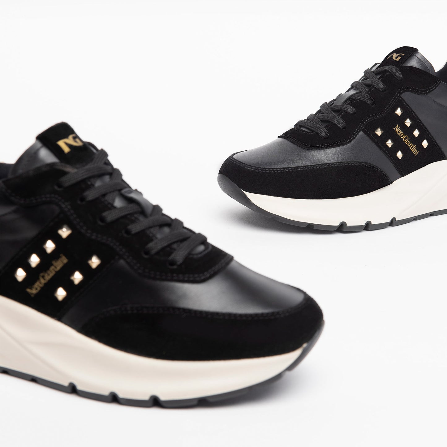 Platform Sneaker With Gold Studs