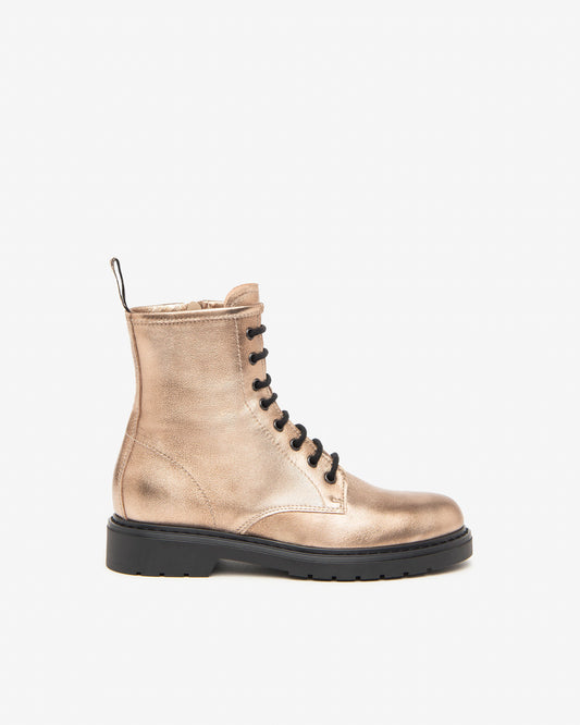 Gold Lace Up Boot