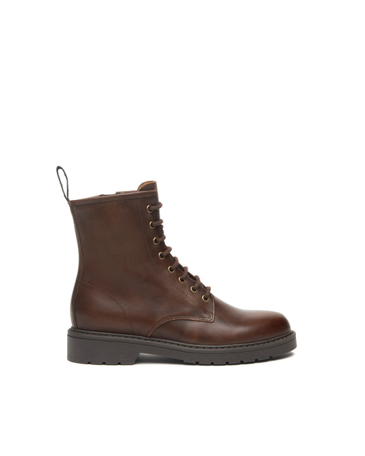 Brown Leather Lace Boot