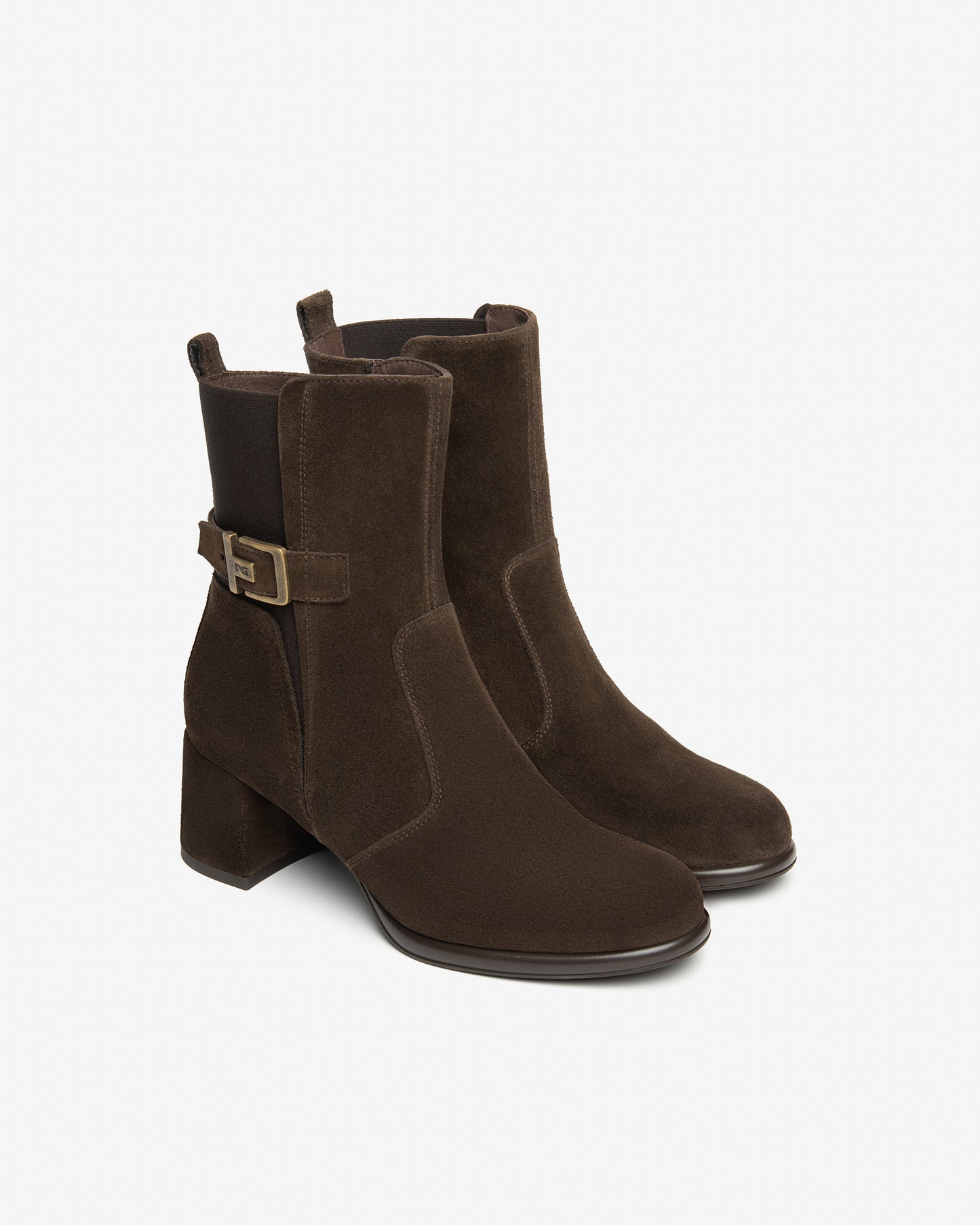 Brown Suede Block Heel Ankle Boot