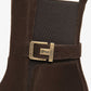 Brown Suede Block Heel Ankle Boot