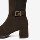Knee High Brown Suede Block Heel