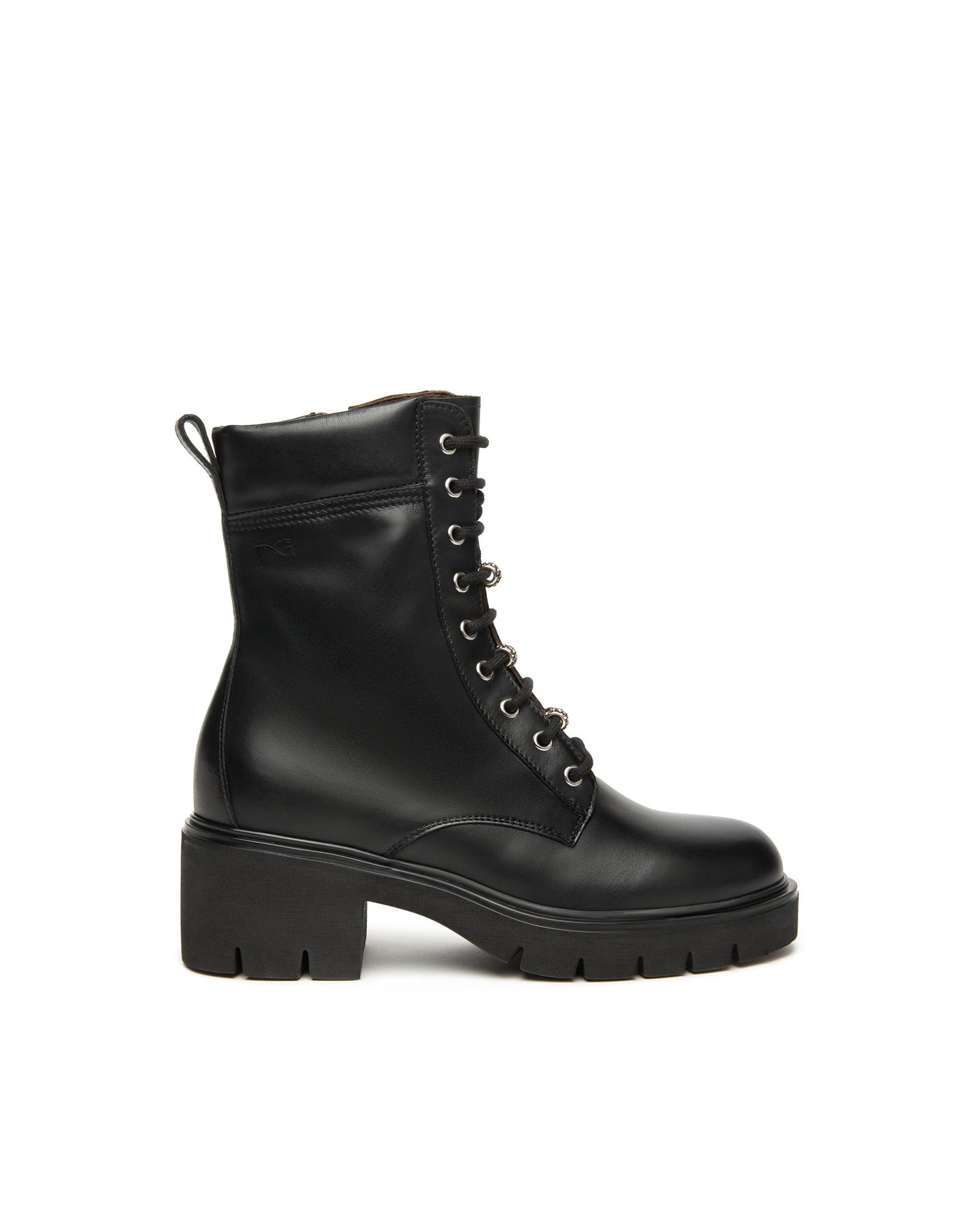 Black Leather Biker Boot