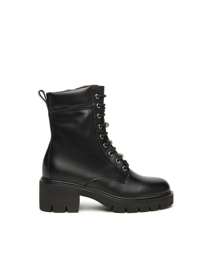 Black Leather Biker Boot