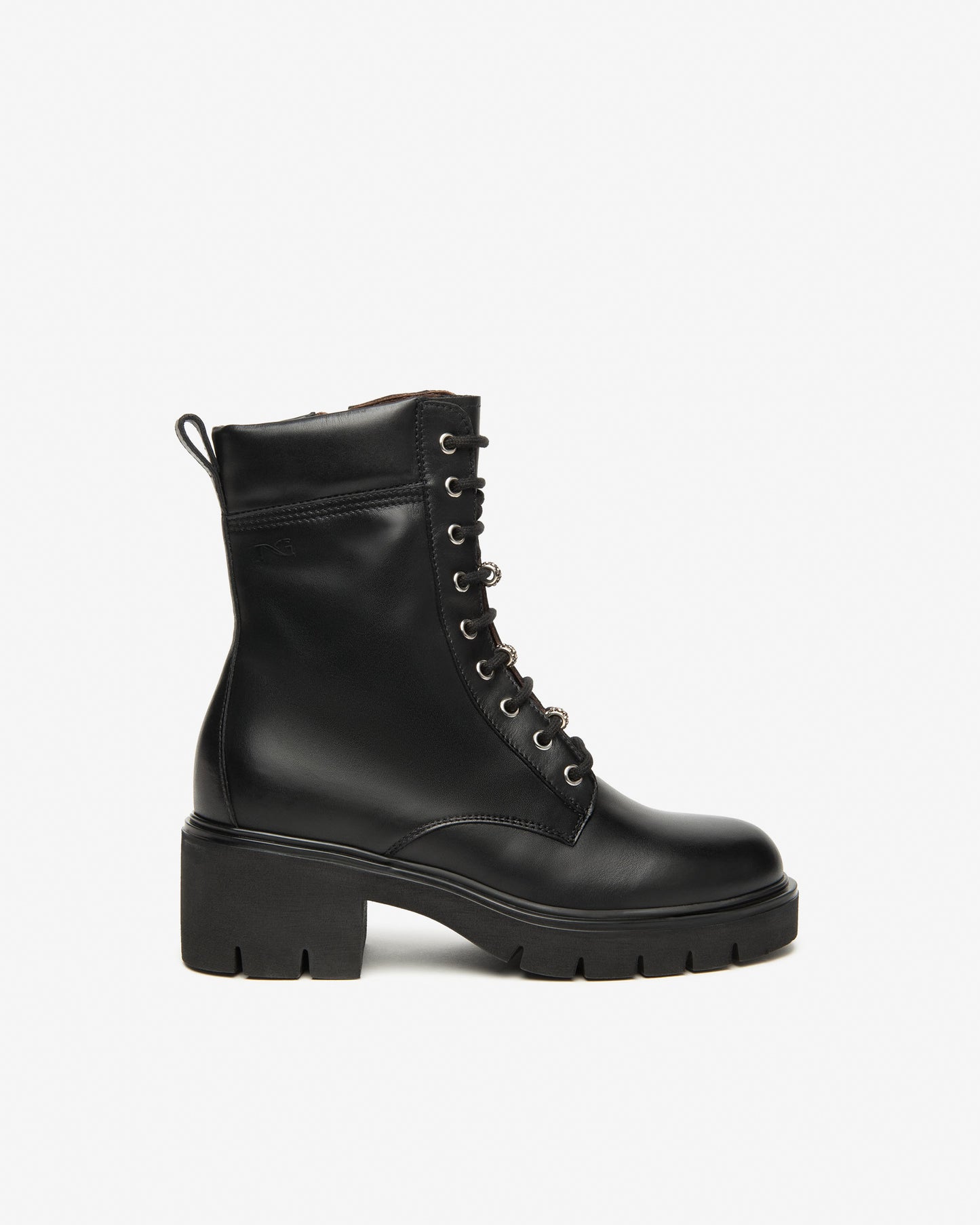 Black Leather Biker Boot