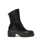 Black Leather Zip Boot