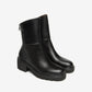 Black Leather Zip Boot
