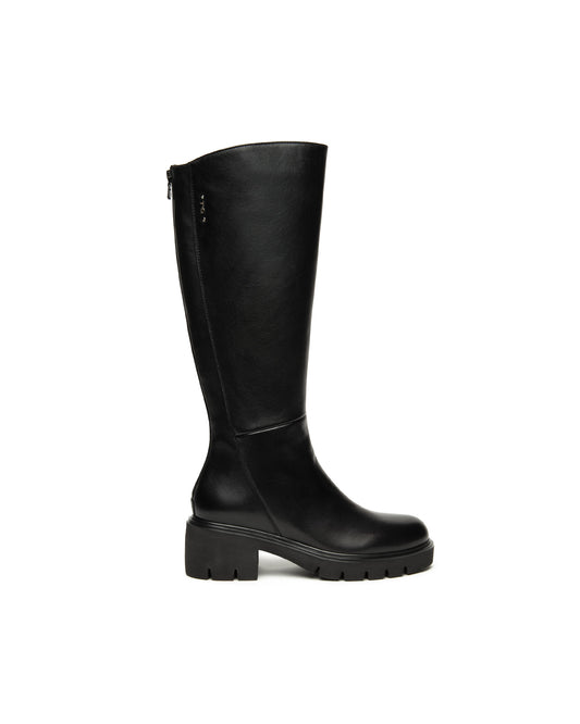 Knee High Blsck Leather Boot