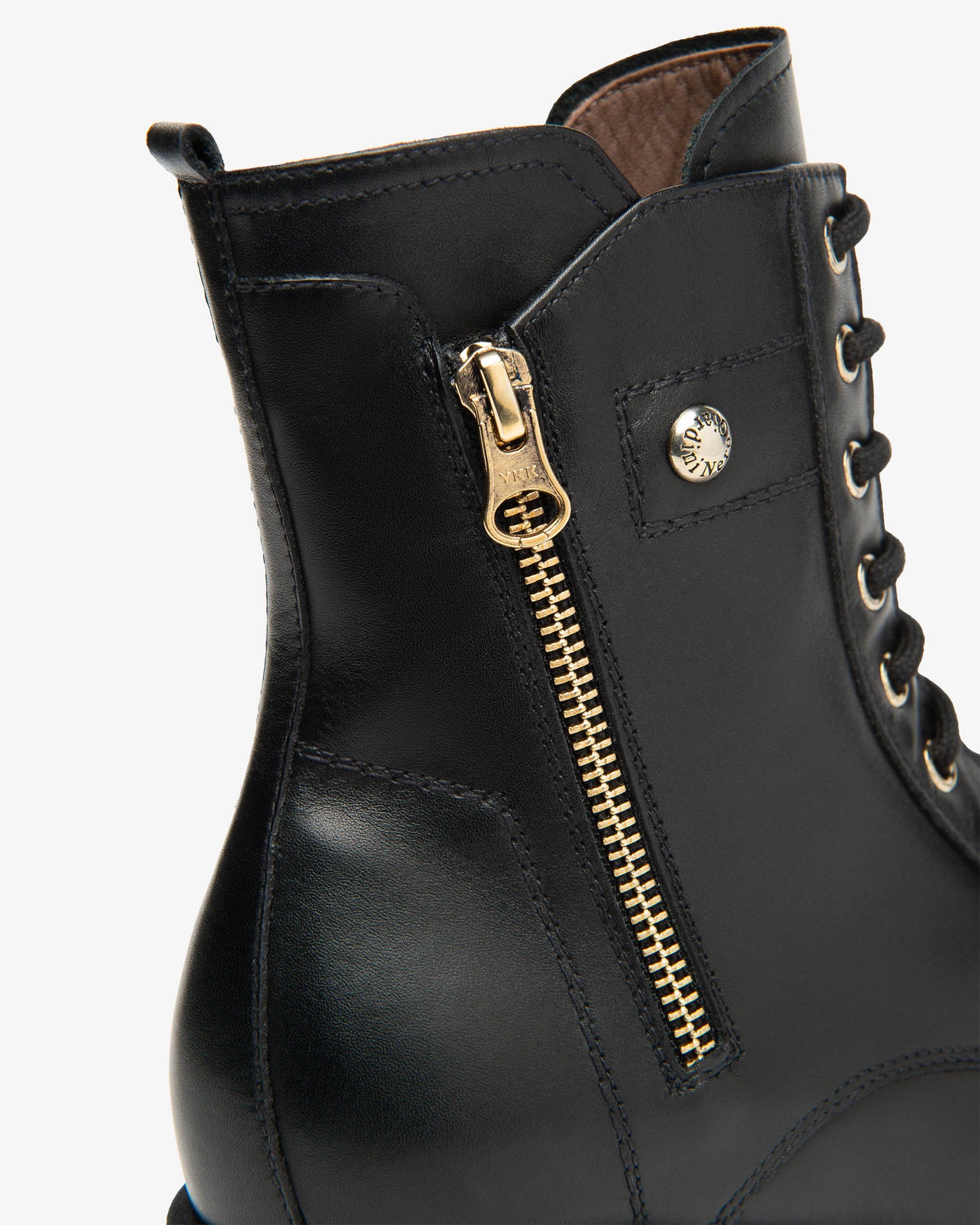 Leather Biker Boot With Laces
