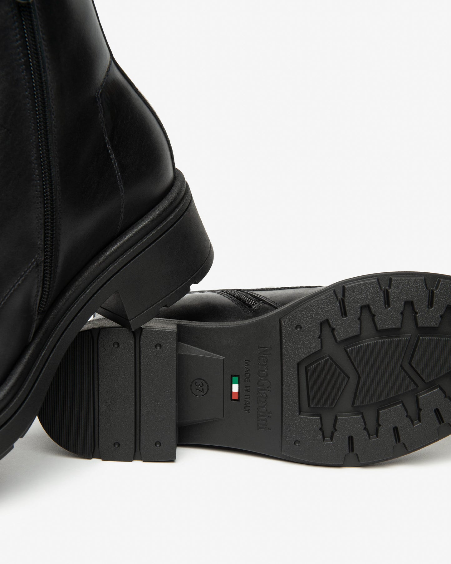 Leather Biker Boot With Laces