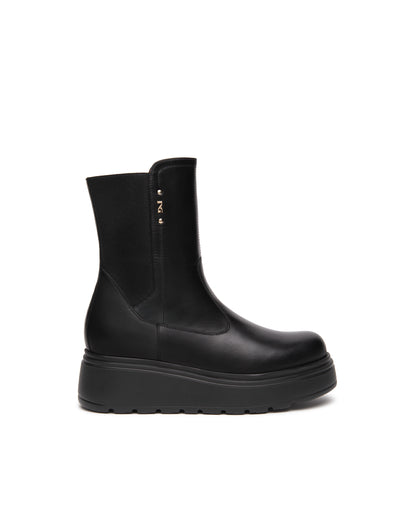 Low Wedge Boot In Black