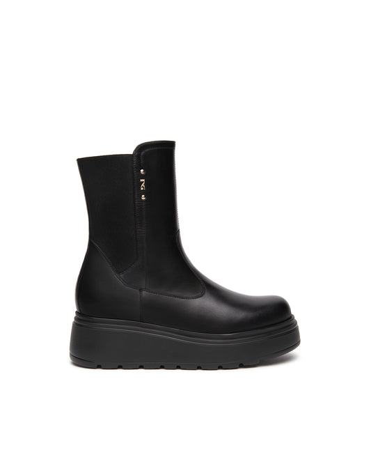 Low Wedge Boot In Black