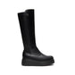 Knee High Wedge Boot In Black