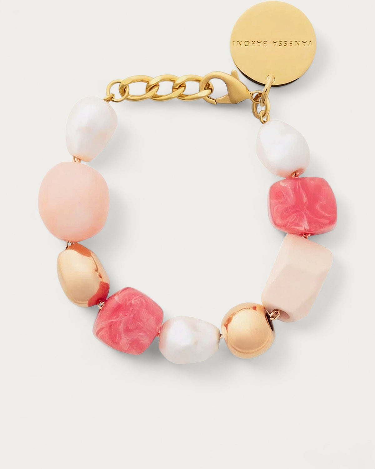 Ibiza Bracelet In Watermelon by Vanessa Baroni, product photo on a soft off-white background