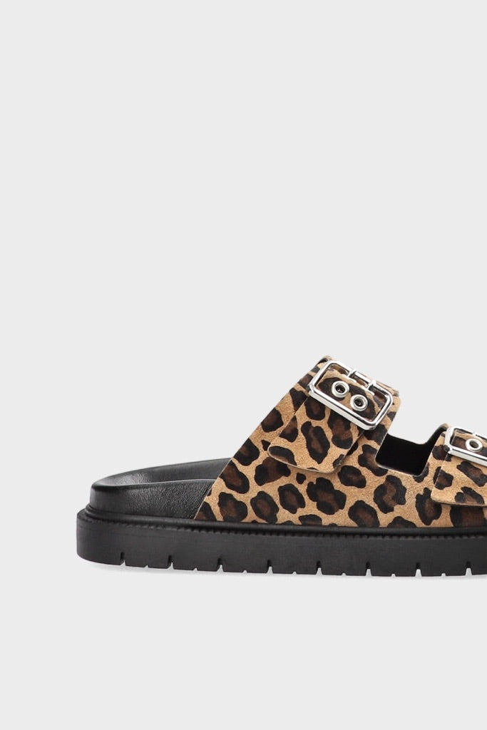 Double Strap Suede Leo Slider